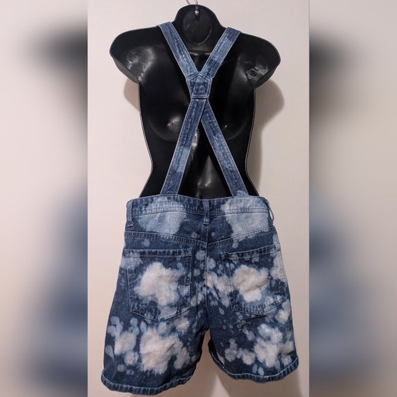 Bleach Tie-Dyed Denim Overalls - Picture 2 of 3